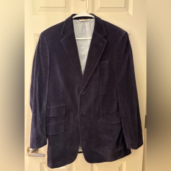 Perry Ellis Other - Perry Ellis Men’s Slim Fit Cotton Velvet Blazer in Navy, Size 38 Reg